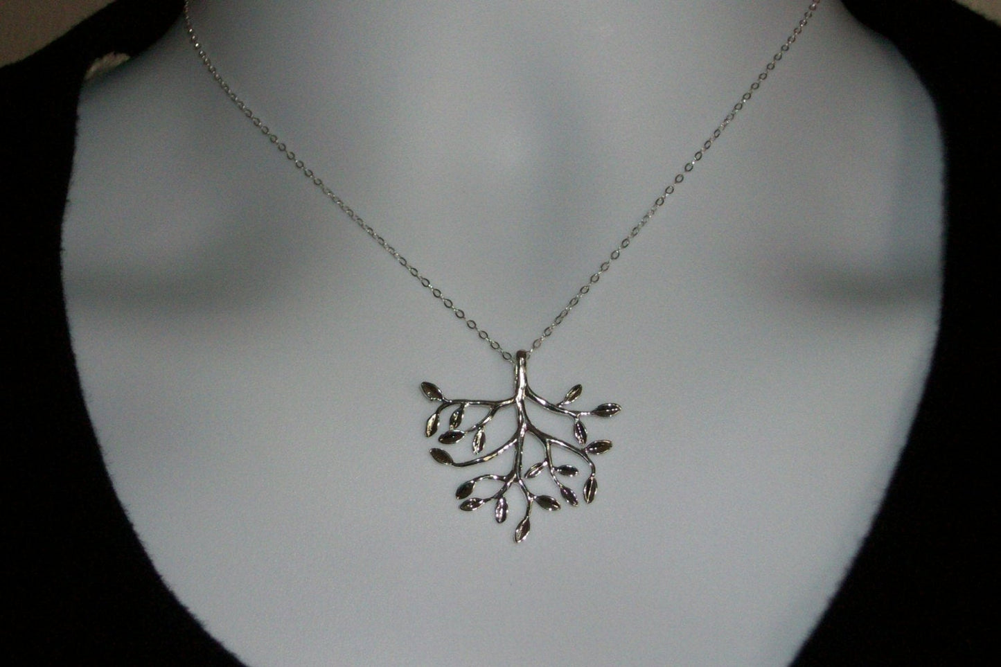 Silver Tree Necklace - Sterling Silver Upside Down Tree of Life Necklace, Sterling Silver Necklace, bridesmaid gifts, weddings, grey,silver