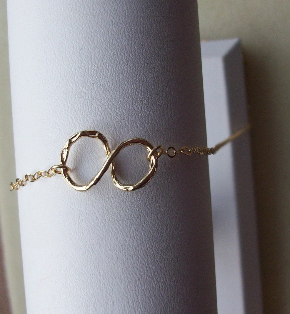 Infinity Bracelet - Gold Infinty Bracelet or Anklet - Small Gold Filled Infinity Bracelet - Gold Bracelet - Christmas Gift