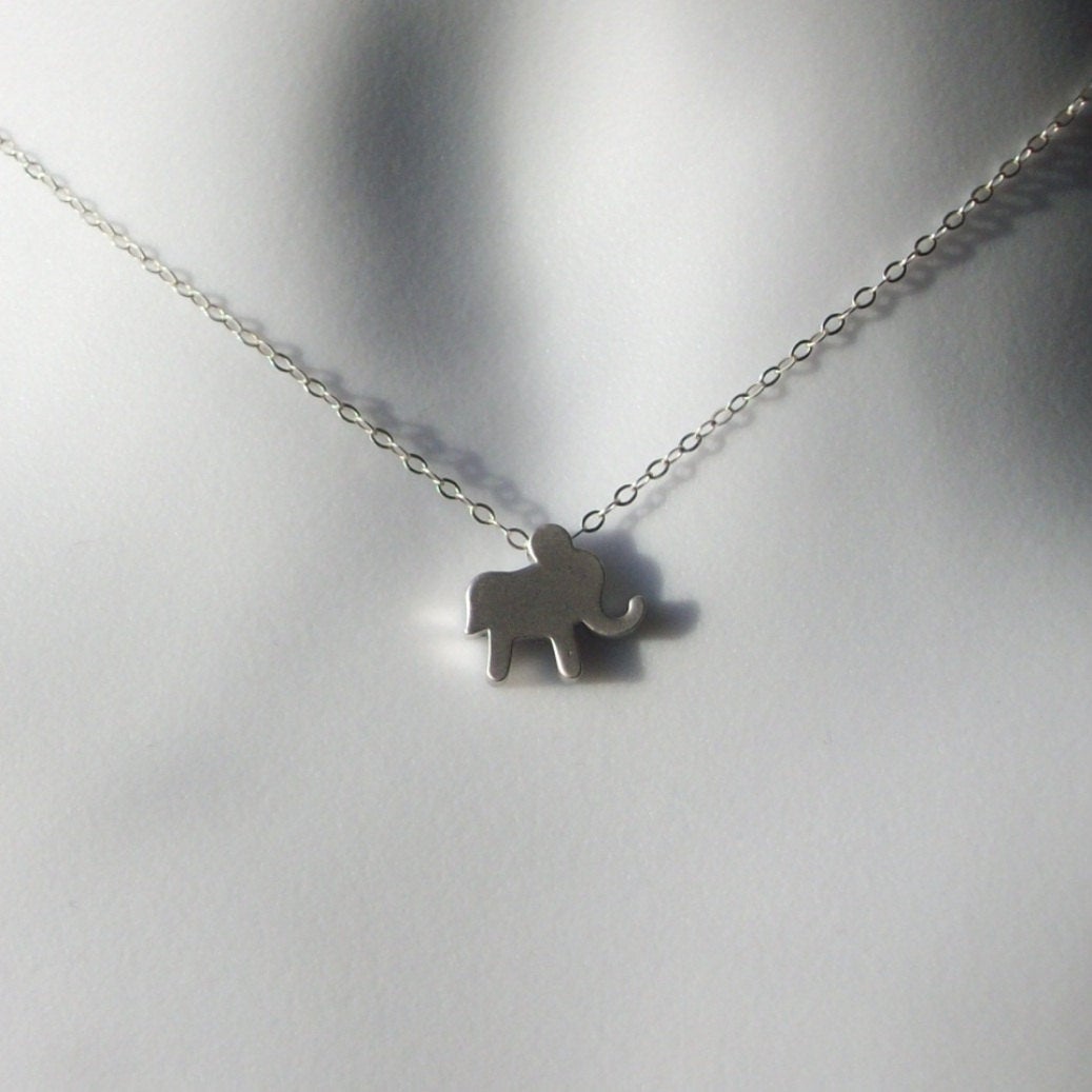 Silver Elephant Necklace - Tiny Elephant Necklace - Sterling Silver Necklace - Bridal Gifts - Christmas Gifts