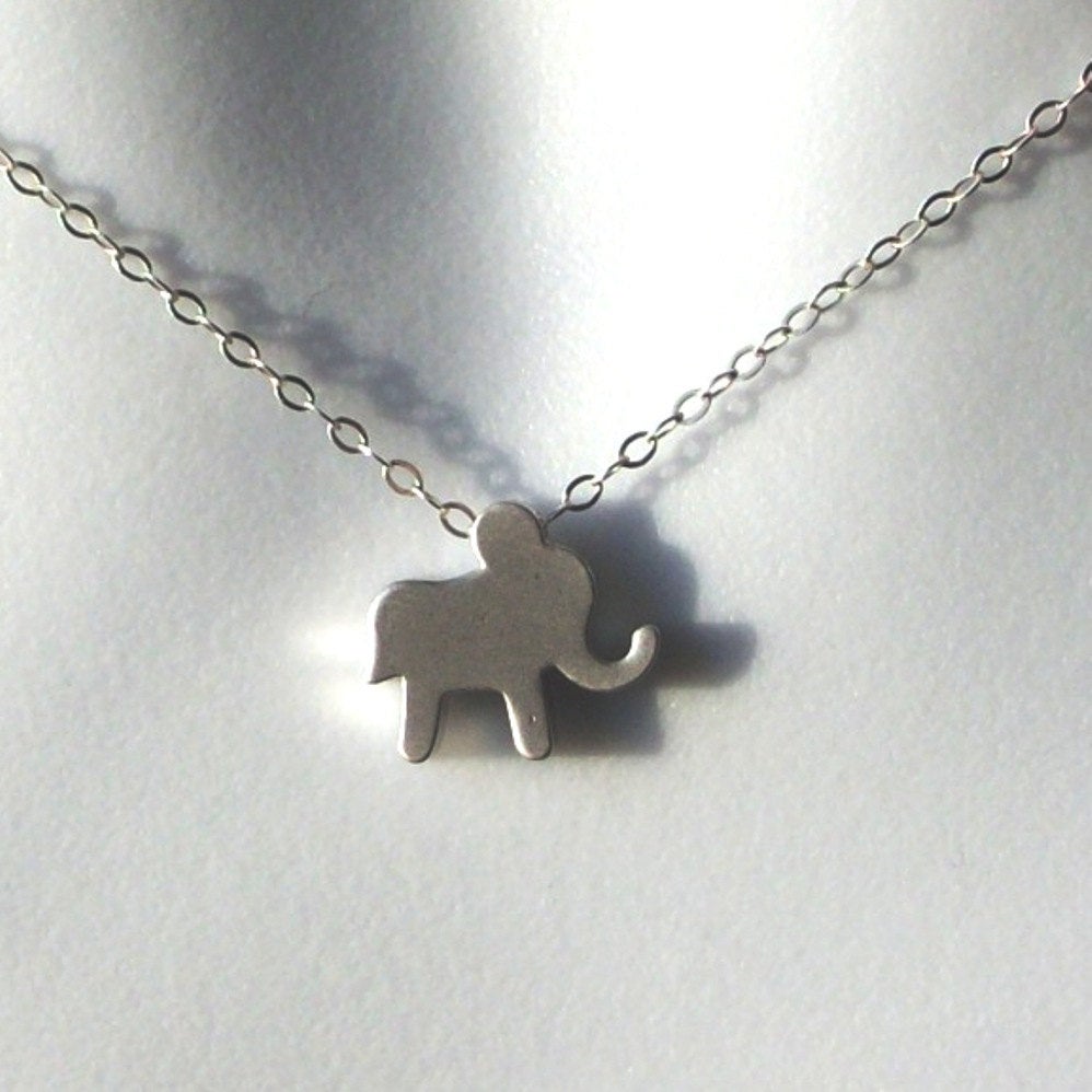 Silver Elephant Necklace - Tiny Elephant Necklace - Sterling Silver Necklace - Bridal Gifts - Christmas Gifts