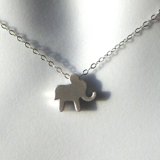 Silver Elephant Necklace - Tiny Elephant Necklace - Sterling Silver Necklace - Bridal Gifts - Christmas Gifts