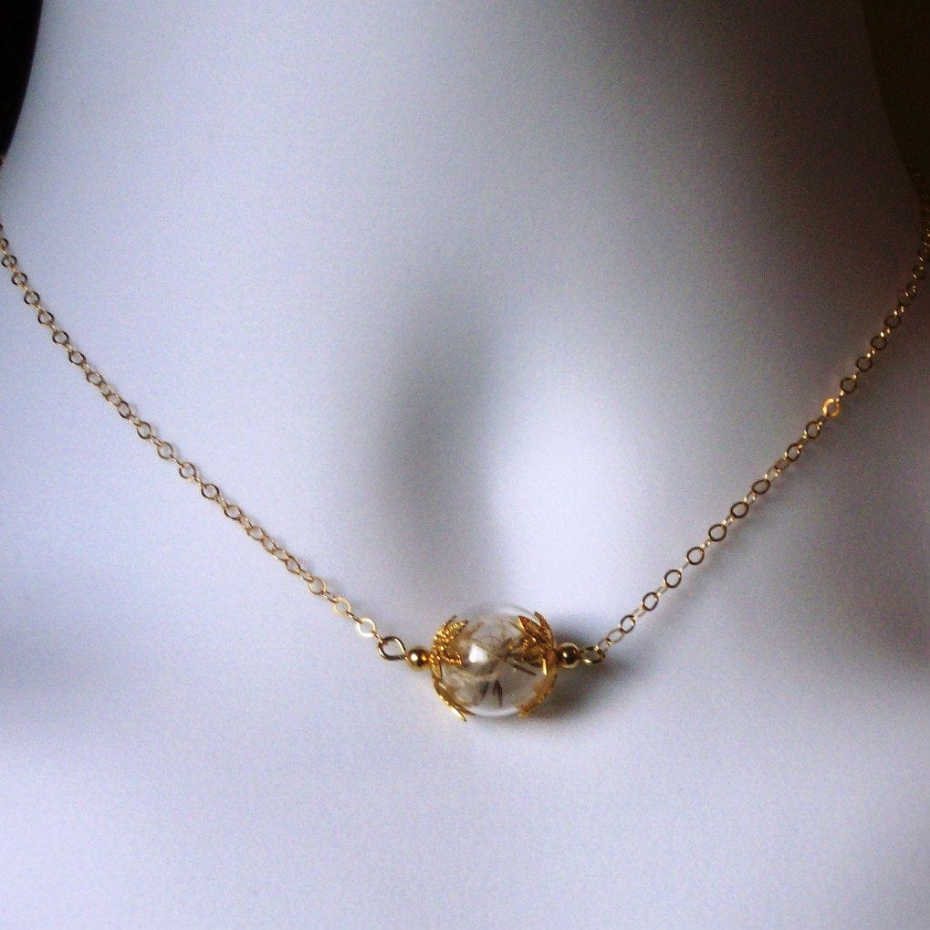 Set of Eight Dandelion Seed Necklaces