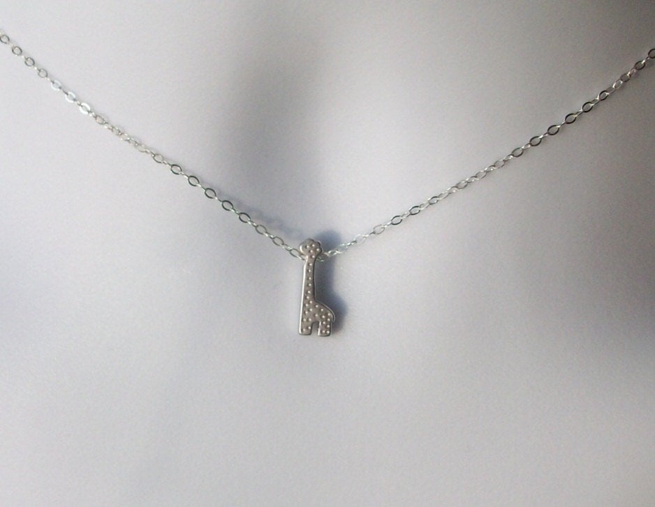 Silver Giraffe Necklace - Tiny Giraffe Necklace - Sterling Silver Necklace - Bridal Gifts - Christmas Gifts