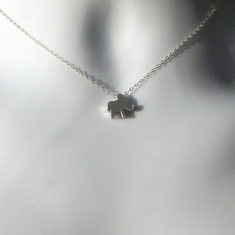 Silver Elephant Necklace - Tiny Elephant Necklace - Sterling Silver Necklace - Bridal Gifts - Christmas Gifts