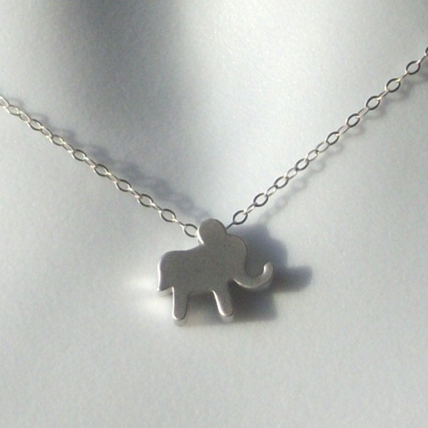 Silver Elephant Necklace - Tiny Elephant Necklace - Sterling Silver Necklace - Bridal Gifts - Christmas Gifts