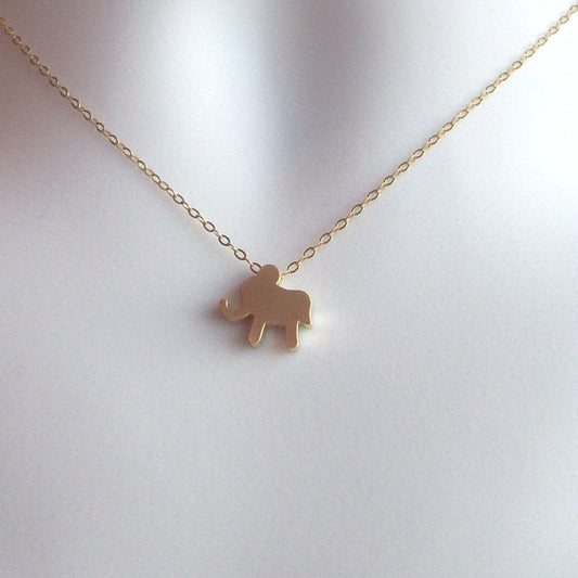 Gold Elephant Necklace - Tiny Elephant Necklace - Tiny Gold elephant Necklace - Bridal Gifts - Christmas Gifts