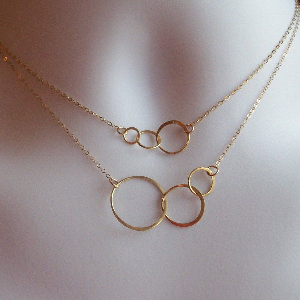 Two Necklace Set - Eternity Necklace Set - Gold Eternity Necklace - Gold Filled Eternity Ring Necklace - Layering Necklace - christmas gift
