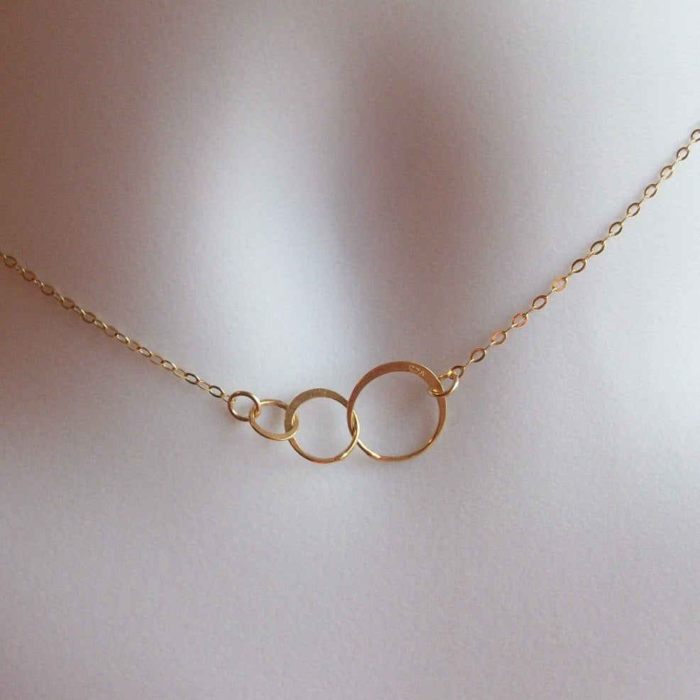 Two Necklace Set - Eternity Necklace Set - Gold Eternity Necklace - Gold Filled Eternity Ring Necklace - Layering Necklace - christmas gift