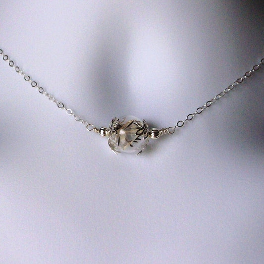 Set of 10 (Ten) - Wish Necklaces - Silver Dandelion Necklace - Dandelion Seed Necklace - Sterling Silver Necklace, Bridal Gifts