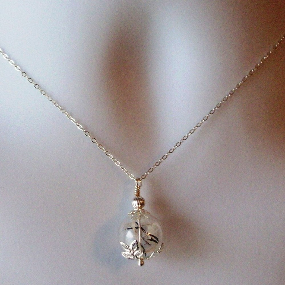 Wish Necklace - Silver Dandelion Necklace - Dandelion Seed Necklace - Sterling Silver Necklace, Bridal Gifts, Christmas Gifts