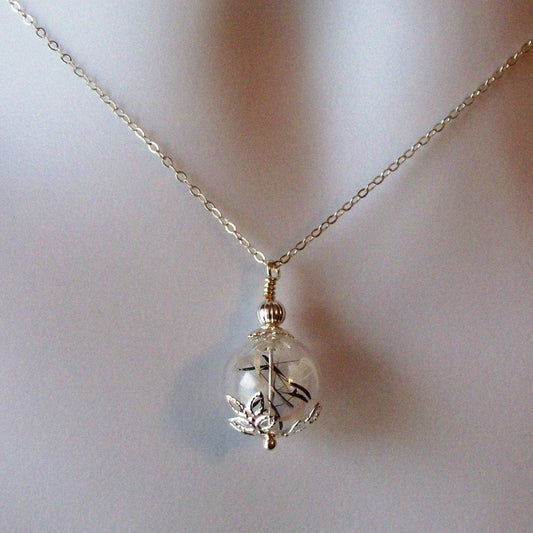 Wish Necklace - Silver Dandelion Necklace - Dandelion Seed Necklace - Sterling Silver Necklace, Bridal Gifts, Christmas Gifts