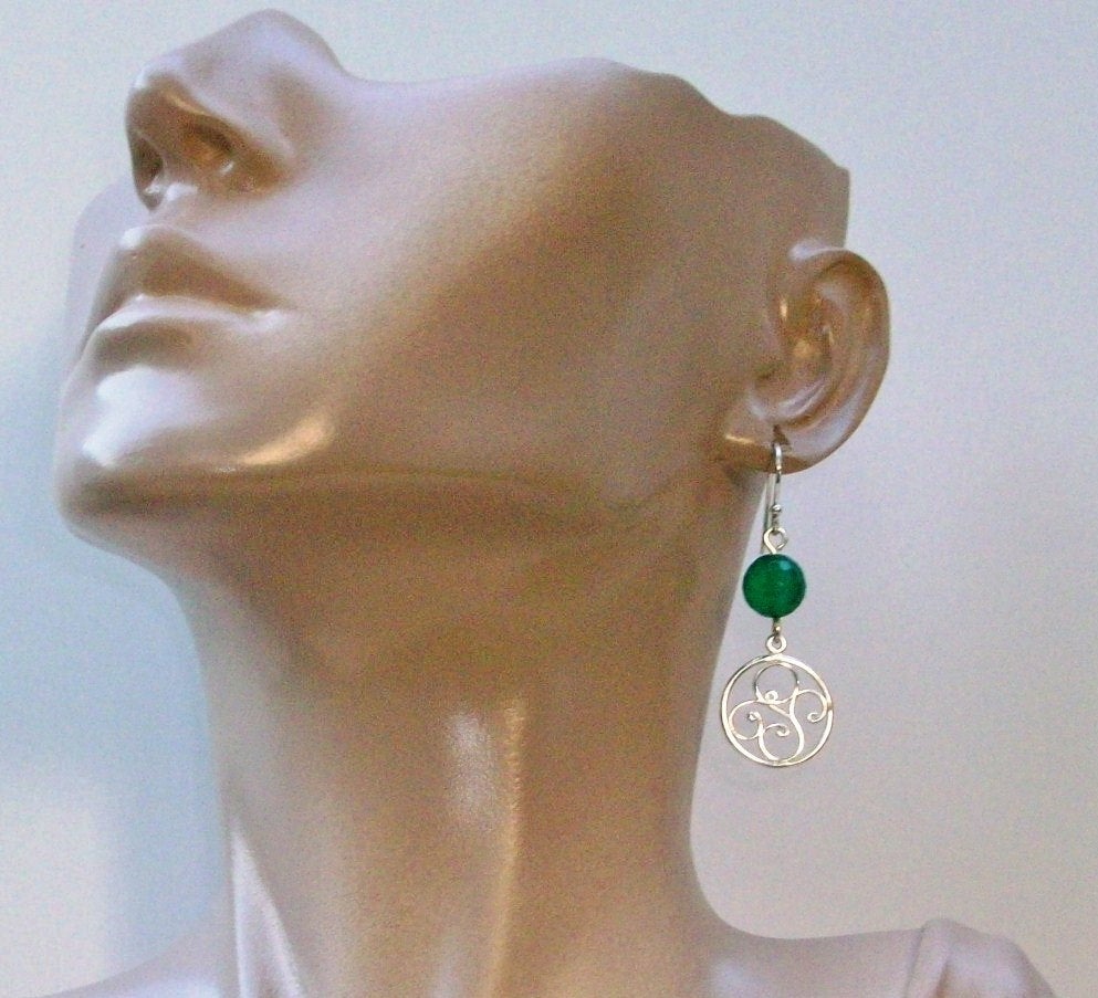 Only one available - Emerald Earrings - Silver Earrings - Emerald and Sterling Siver Chandelier Earrings - May Birthstone - Birthstone Jewe