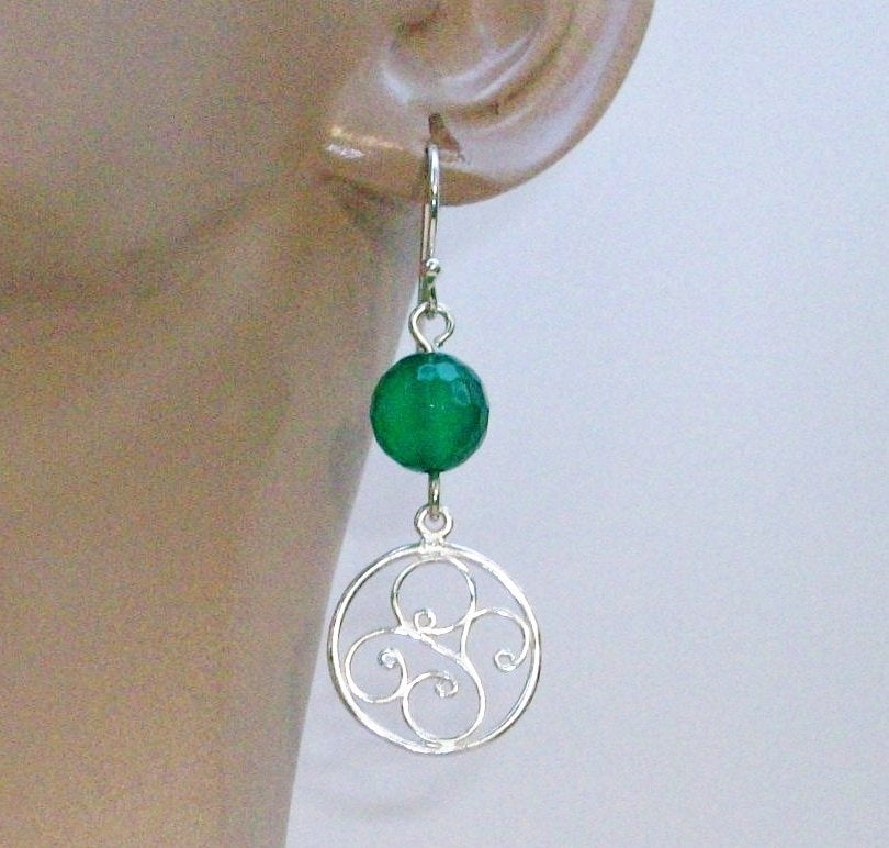 Only one available - Emerald Earrings - Silver Earrings - Emerald and Sterling Siver Chandelier Earrings - May Birthstone - Birthstone Jewe