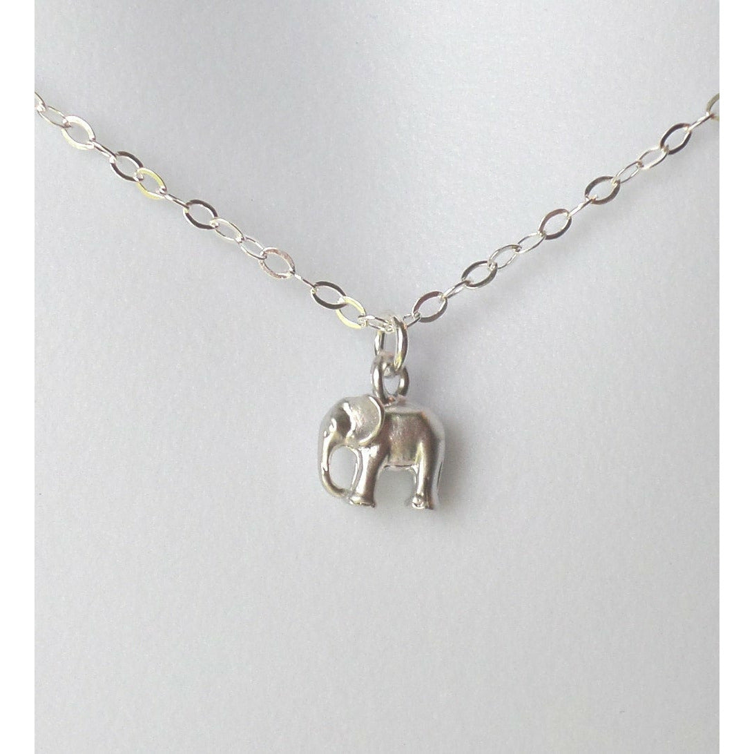 Silver Elephant Necklace - Super Tiny Silver Elephant Necklace, Sterling Silver Necklace