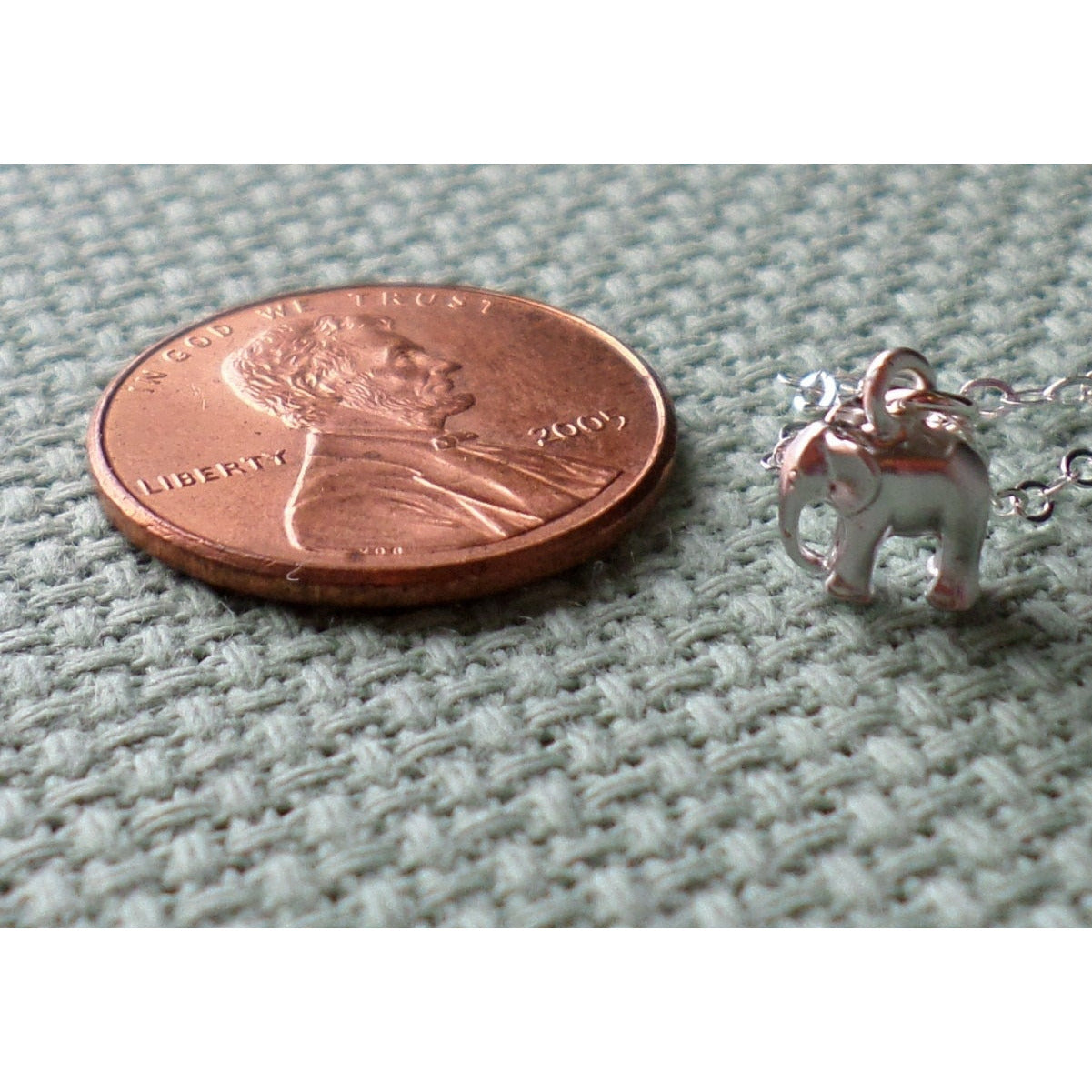 Silver Elephant Necklace - Super Tiny Silver Elephant Necklace, Sterling Silver Necklace