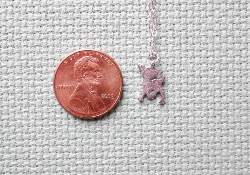 Silver Deer Necklace - Silver Deer Necklace - Sterling Silver Necklace - Animal Necklace - Tiny Necklace