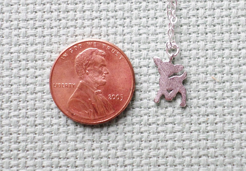 Silver Deer Necklace - Silver Deer Necklace - Sterling Silver Necklace - Animal Necklace - Tiny Necklace