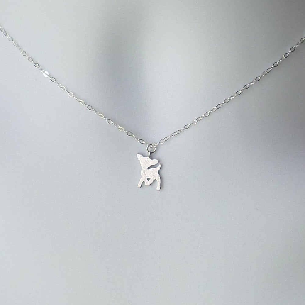 Silver Deer Necklace - Silver Deer Necklace - Sterling Silver Necklace - Animal Necklace - Tiny Necklace