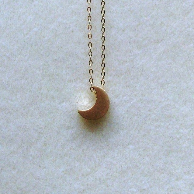 Gold Moon Necklace - Crescent Moon Necklace - Gold Filled Moon Necklace - Small Moon Necklace