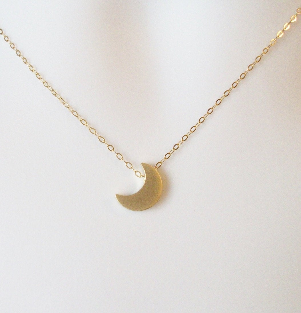 Gold Moon Necklace - Crescent Moon Necklace - Gold Filled Moon Necklace - Small Moon Necklace