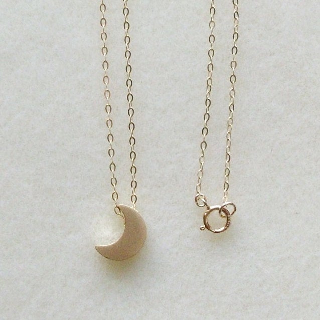 Gold Moon Necklace - Crescent Moon Necklace - Gold Filled Moon Necklace - Small Moon Necklace