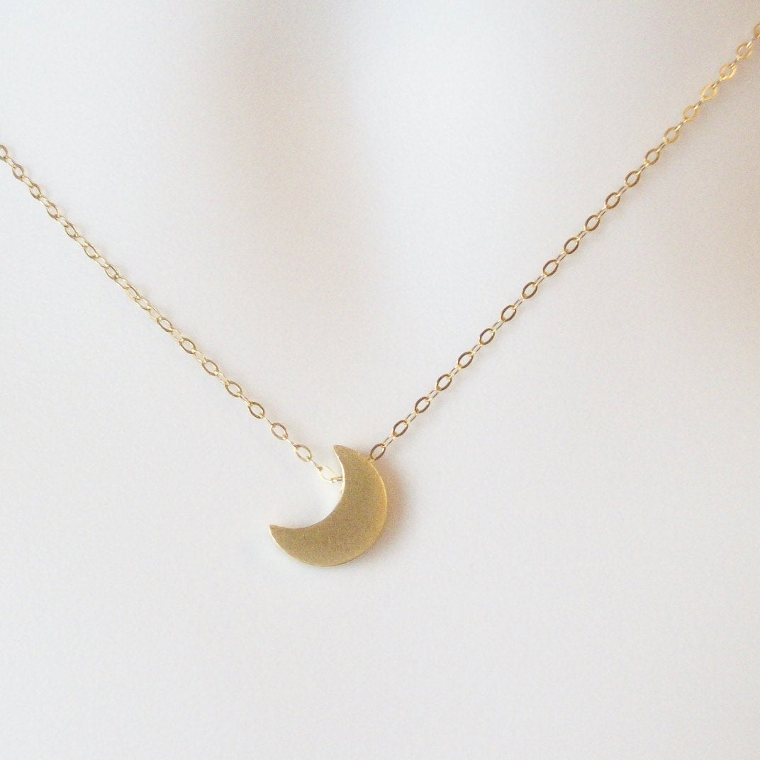 Gold Moon Necklace - Crescent Moon Necklace - Gold Filled Moon Necklace - Small Moon Necklace