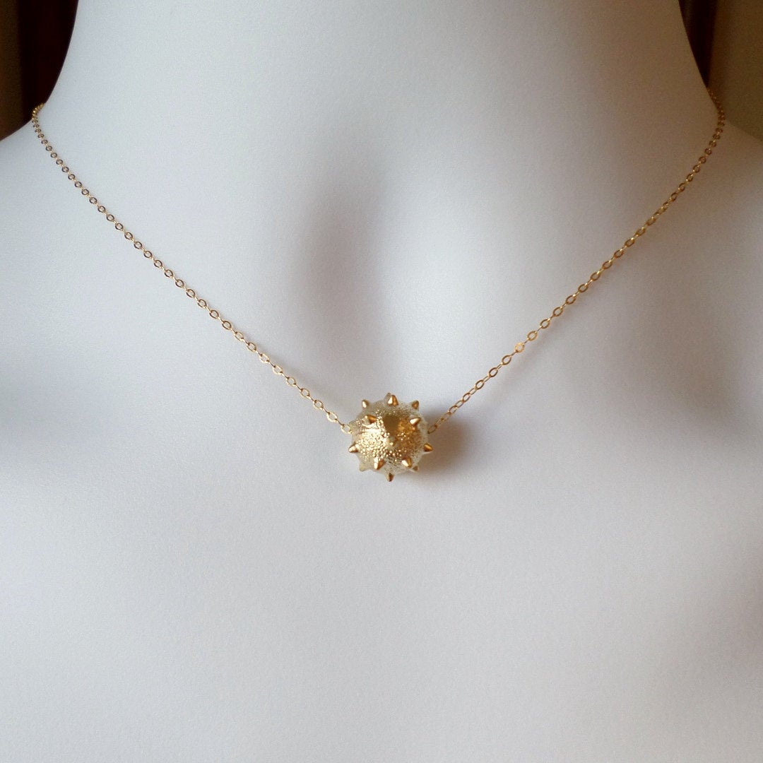 Gold Studded Ball Necklace - Gold Ball Necklace - Tiny Gold Ball Necklace -  Christmas Gift