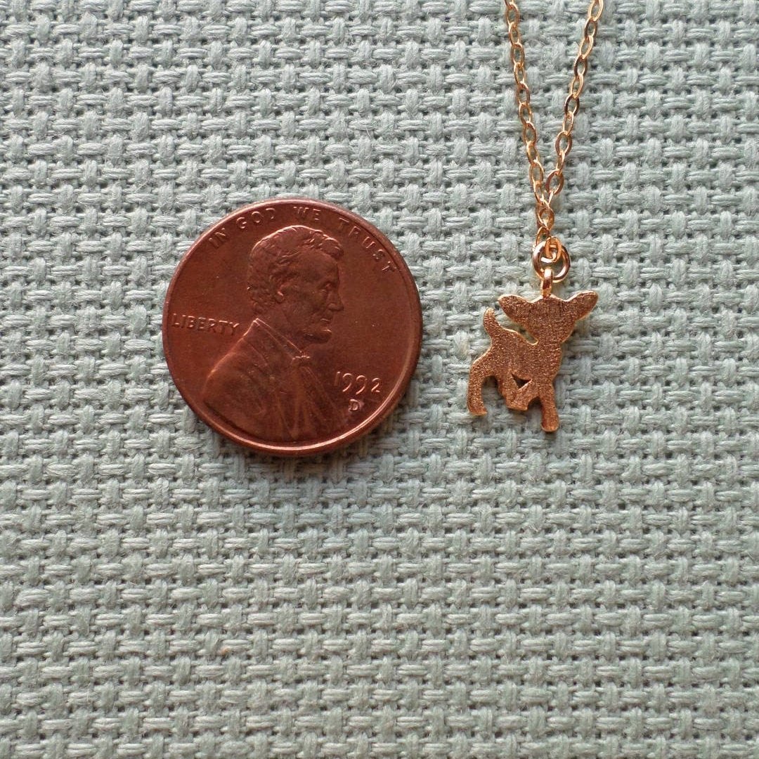 Gold Deer Necklace - Tiny Deer Necklace - Tiny Gold Deer Necklace - Bridal Gifts - Christmas Gifts - Animal Jewelry