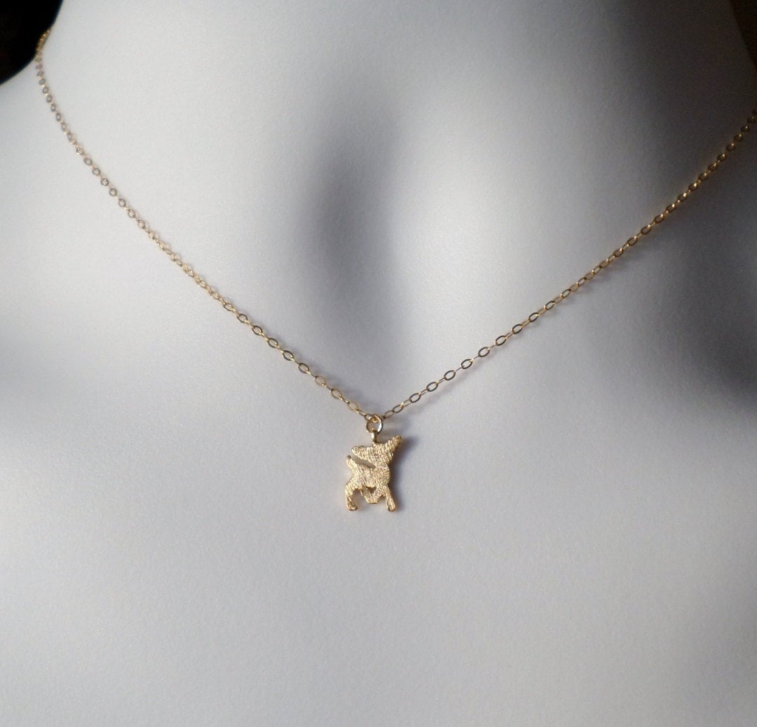 Gold Deer Necklace - Tiny Deer Necklace - Tiny Gold Deer Necklace - Bridal Gifts - Christmas Gifts - Animal Jewelry