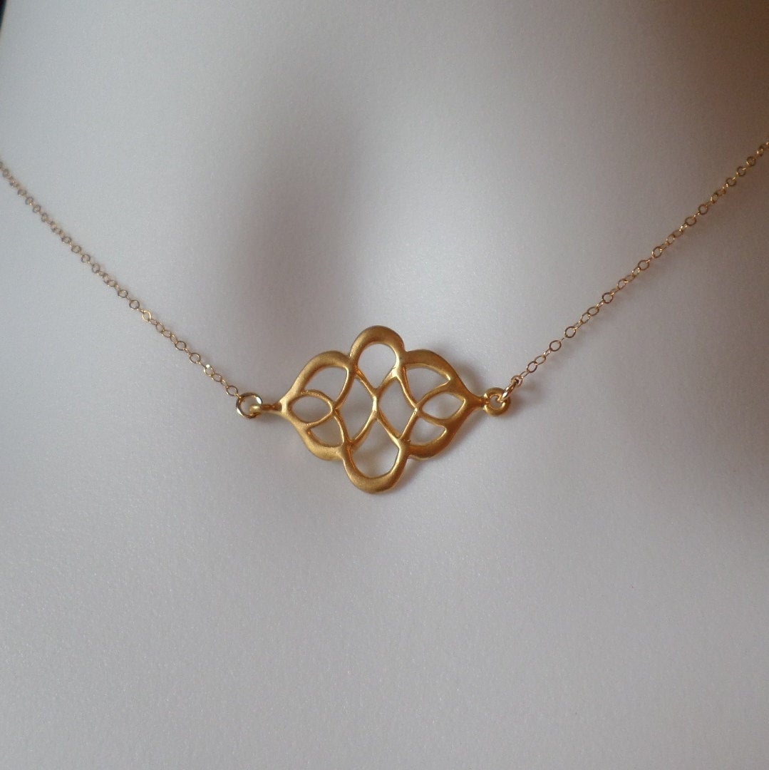 Gold Celtic Knot Necklace - Dainty Celtic Knot Necklace - Celtic Knot Necklace Necklace - Minimalistic and Modern Necklace