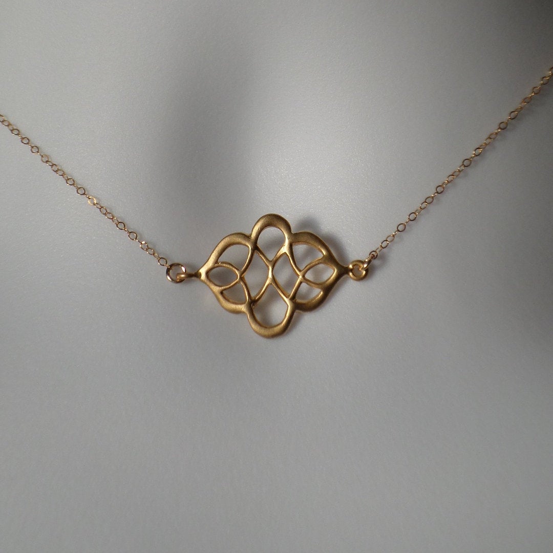 Gold Celtic Knot Necklace - Dainty Celtic Knot Necklace - Celtic Knot Necklace Necklace - Minimalistic and Modern Necklace