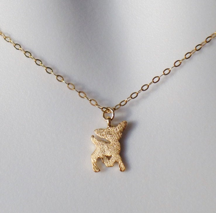 Gold Deer Necklace - Tiny Deer Necklace - Tiny Gold Deer Necklace - Bridal Gifts - Christmas Gifts - Animal Jewelry