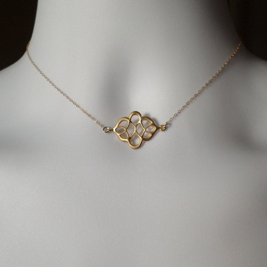 Gold Celtic Knot Necklace - Dainty Celtic Knot Necklace - Celtic Knot Necklace Necklace - Minimalistic and Modern Necklace