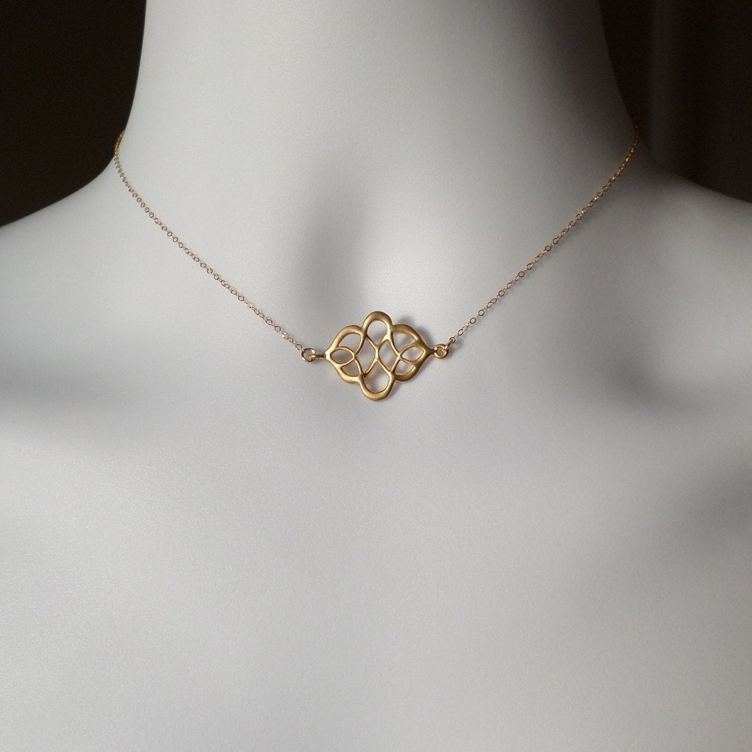 Gold Celtic Knot Necklace - Dainty Celtic Knot Necklace - Celtic Knot Necklace Necklace - Minimalistic and Modern Necklace