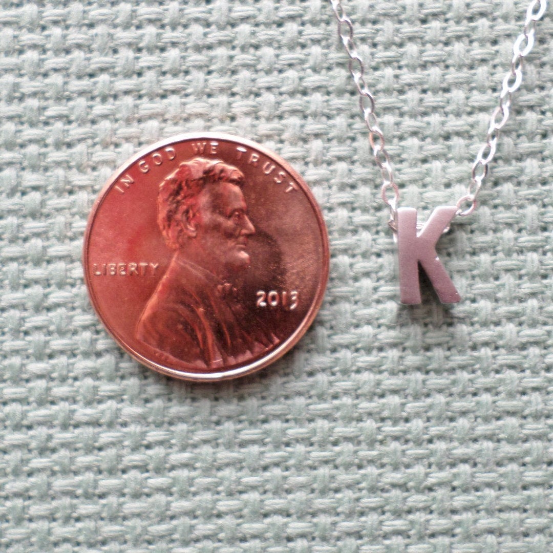 Tiny Silver Initial Necklace - Silver Initial Necklace - Personalized Jewelry, Monogram Necklace, Sterling Silver Necklace - Christmas Gift