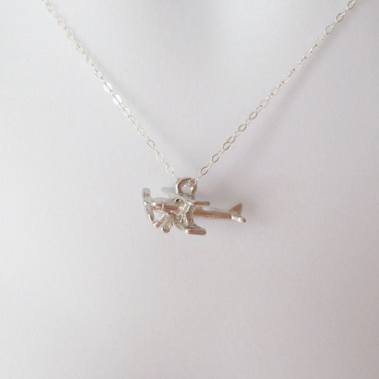 Silver Airplane Necklace - Small Airplane Necklace - Paper Airplane Necklace - Sterling Silver Necklace - Bridal Gift - Christmas Gift