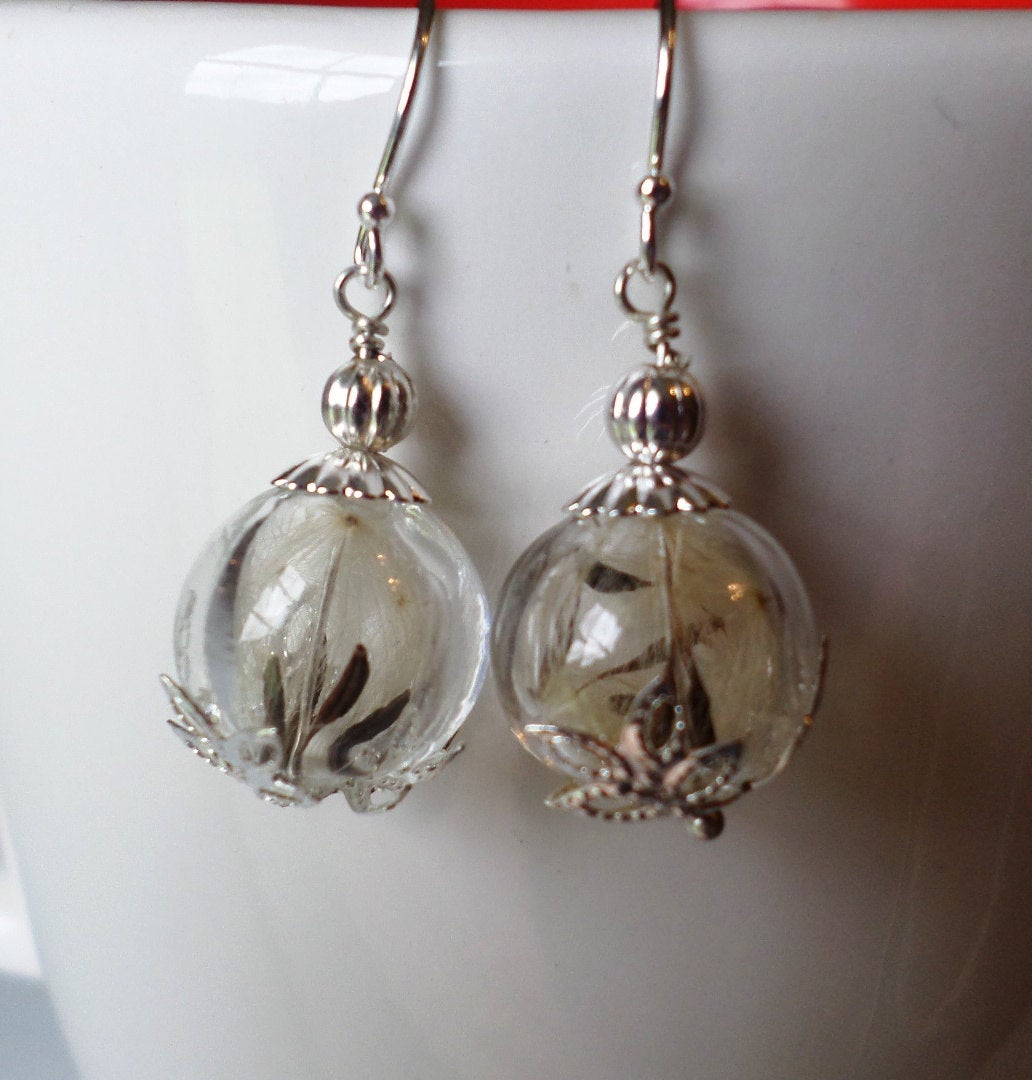 Wish Earrings - Silver Dandelion Earrings - Dandelion Seed Earrings - Sterling Silver Earrings, Bridal Gifts, Christmas Gifts