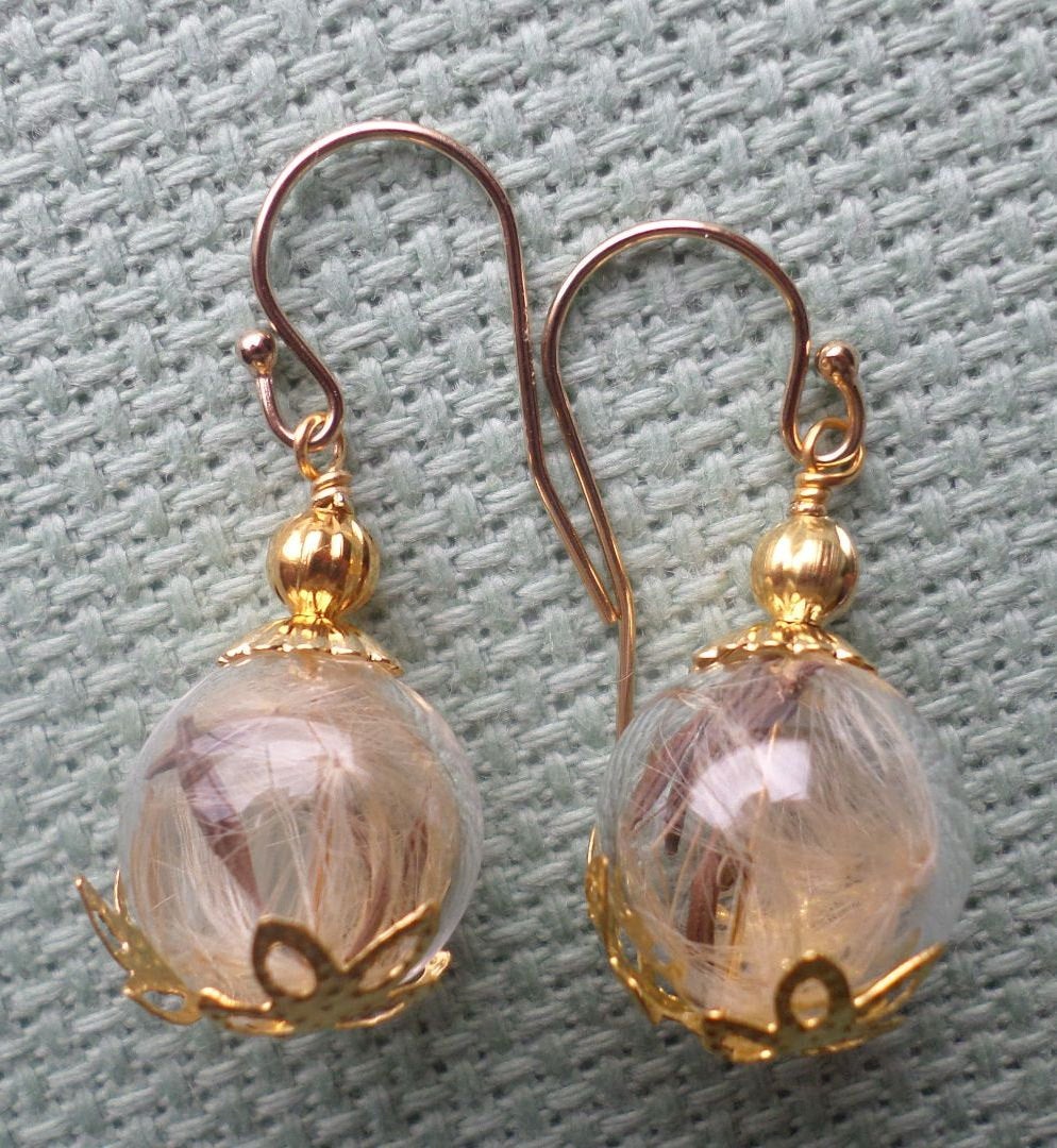 Wish Earrings - Gold Dandelion Earrings - Dandelion Seed Earrings - Gold Filled Earrings, Bridal Gifts, Christmas Gifts