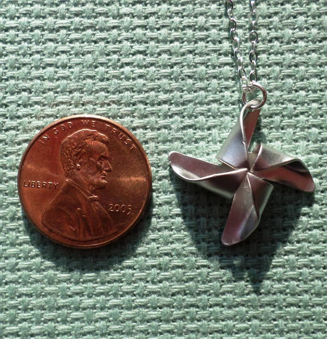 Pinwheel Necklace - Sterling Silver Pinwheel Necklace - Sterling Silver Jewelry - Christmas Gift