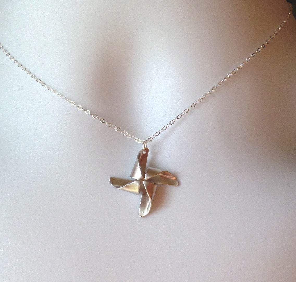 Pinwheel Necklace - Sterling Silver Pinwheel Necklace - Sterling Silver Jewelry - Christmas Gift