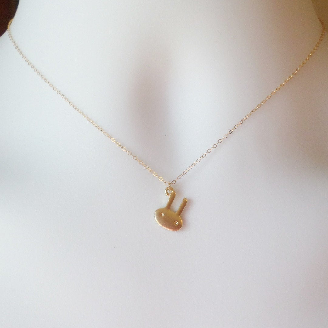 Gold Rabbit Necklace - Rabbit Necklace - Rabbit Pendant Necklace - Bridal Gifts - Christmas Gifts