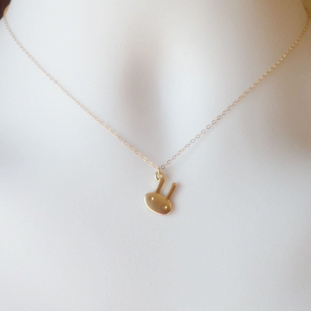 Gold Rabbit Necklace - Rabbit Necklace - Rabbit Pendant Necklace - Bridal Gifts - Christmas Gifts