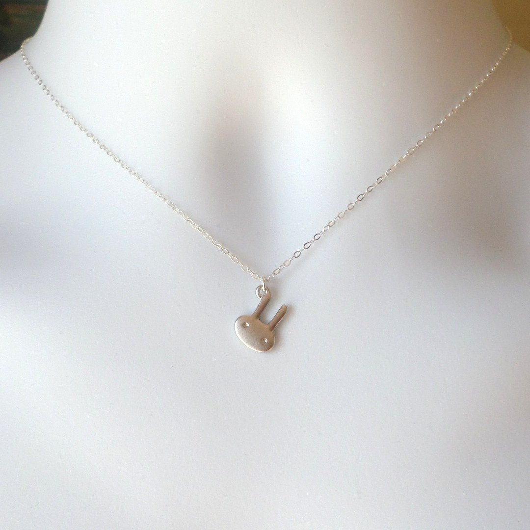 Silver Rabbit Necklace - Sterling Silver Rabbit Necklace - Small Rabbit Necklace - Animal Jewelry - Christms Gift - Birthday Gift