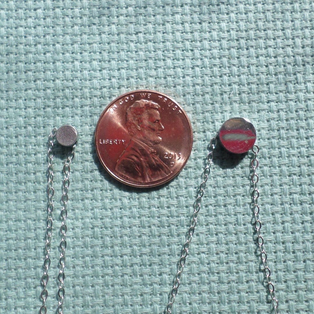 Tiny Silver Dot Necklace - Silver Circle Necklace - Sterling Silver Necklace - Tiny Necklace - Christmas Gift