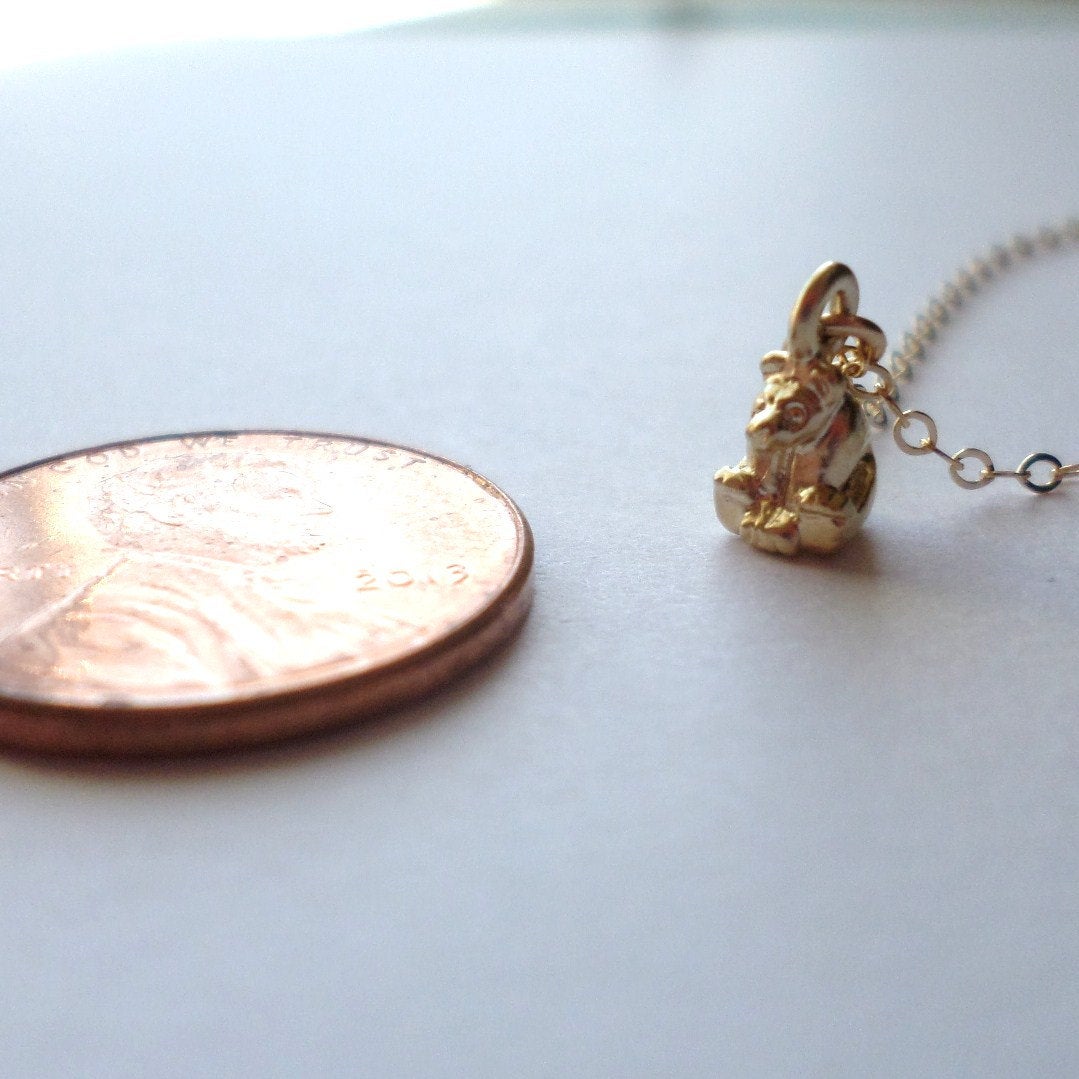 Bear Necklace - Gold Bear Necklace - Tiny Gold Bear Necklace - Tiny Necklace - Tiny Gold Necklace - Christmas Gift - Animal Jewelry