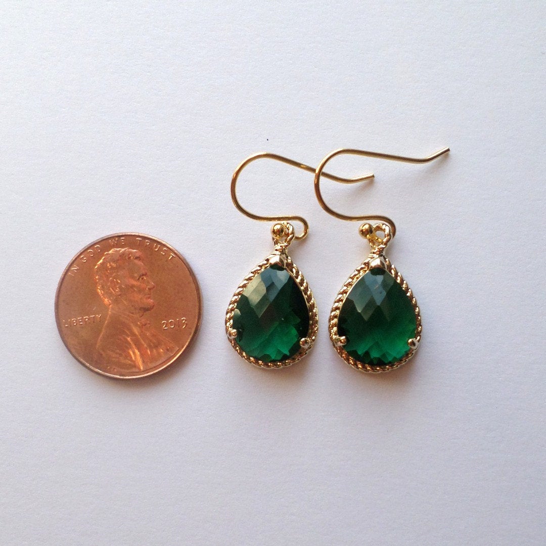 Emerald and Gold Chandelier Earrings - Emerald Earrings - Gold Earrings - Birthstone Jewelry - Christmas Gift