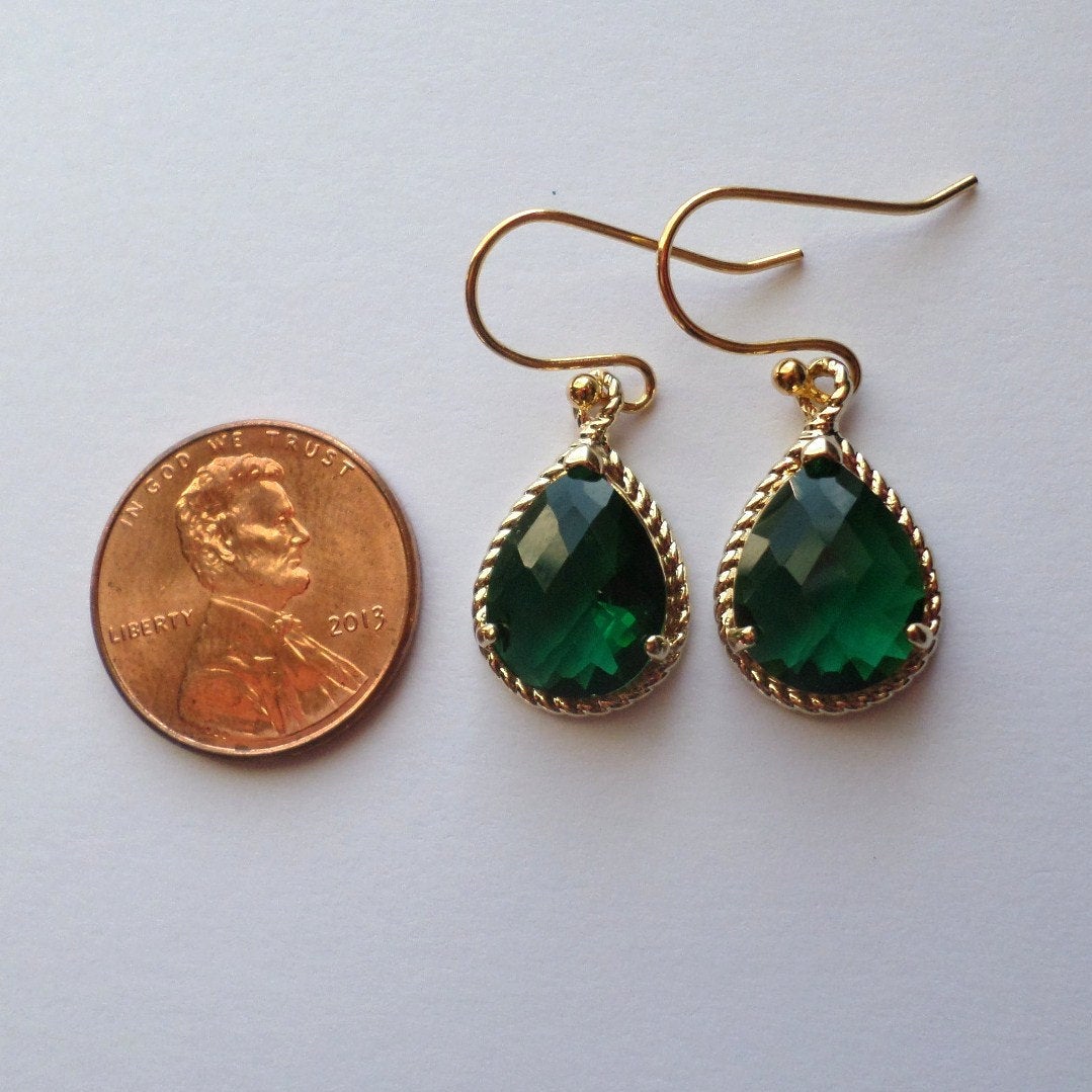 Emerald and Gold Chandelier Earrings - Emerald Earrings - Gold Earrings - Birthstone Jewelry - Christmas Gift