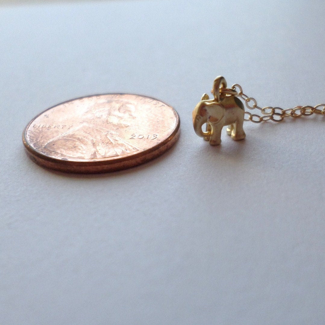 Tiny Gold Elephant Necklace