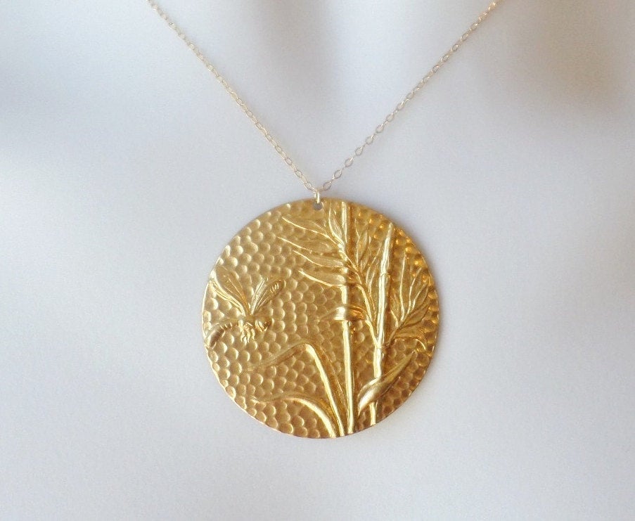 Gold Dragonfly Necklace - Dragonfly Necklace - Insect Necklace - Bug Necklace - Christmas Gifts - Animal Jewelry