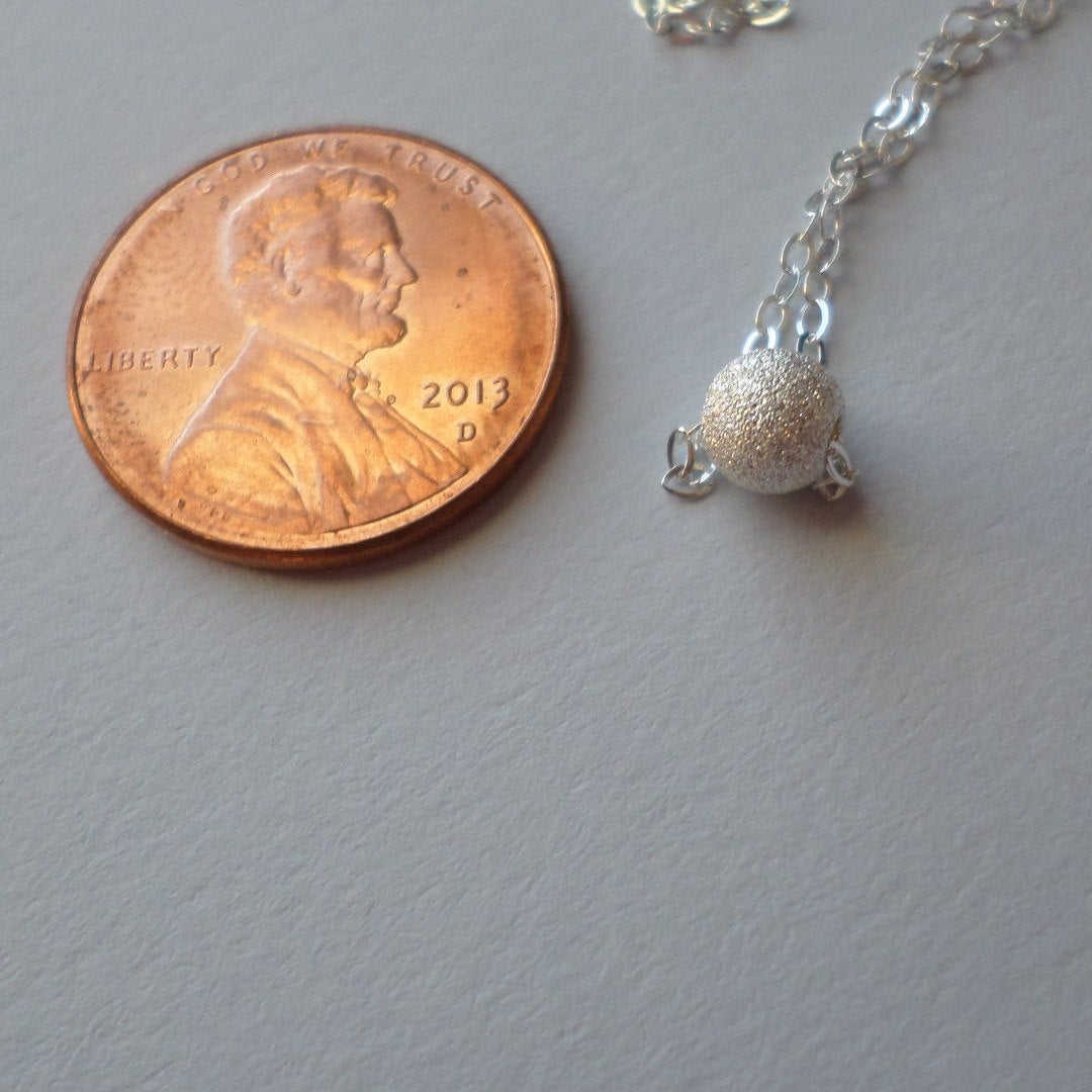 Tiny Starburst Necklace - Sterling Silver Necklace - Tiny Sterling Silver Starburst Round Bead Necklace - Tiny Necklace - Christmas Gift